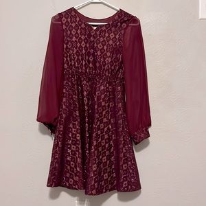 maroon sparkly formal dress